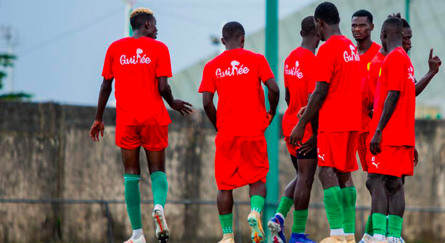 Le Syli U23 en séance de préparation au Centre technique de Nongo